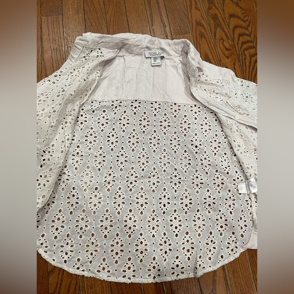 Rachel Zoe Cream Eyelet Blouse - Picture 7 of 9